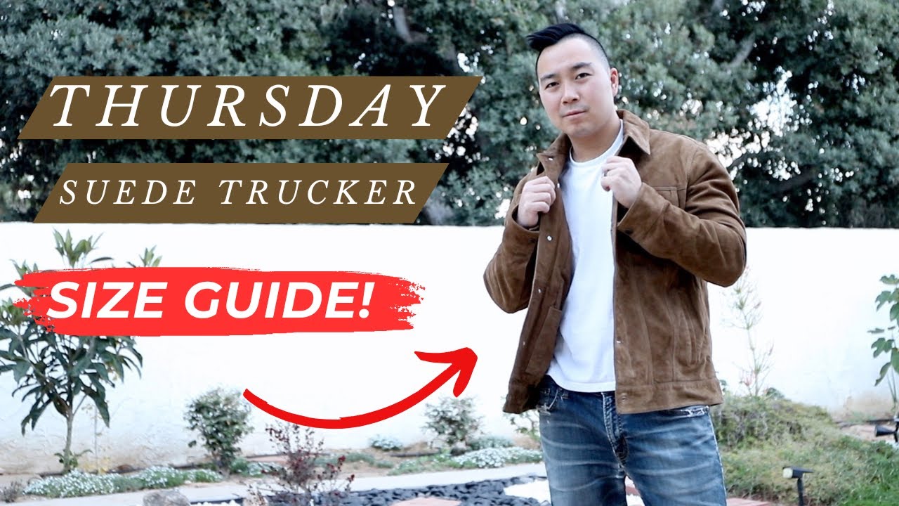 Thursday Suede Trucker Jacket | On Body Look | Sizing Guide