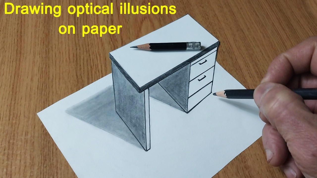 How to Draw a 3D Office - Easy Optical Illusion Tutorial