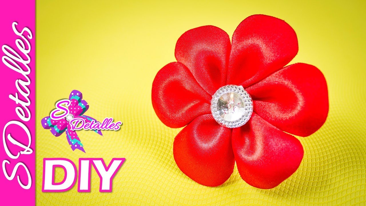 Como hacer flores: Flor de Cintas de 6 pétalos | Video# 13 | SDetalles | DIY