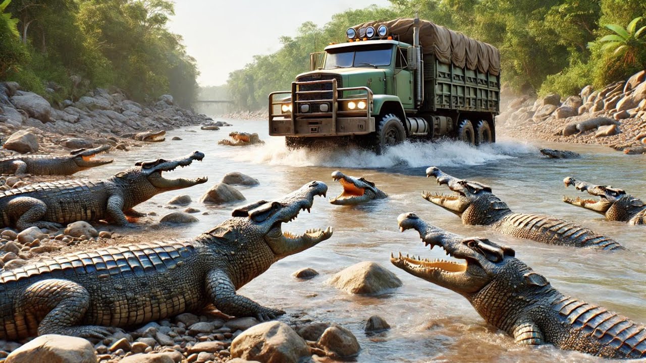 Crossing the Deadliest Roads! Brave Trucks Face Croc Infested Cahills Crossing