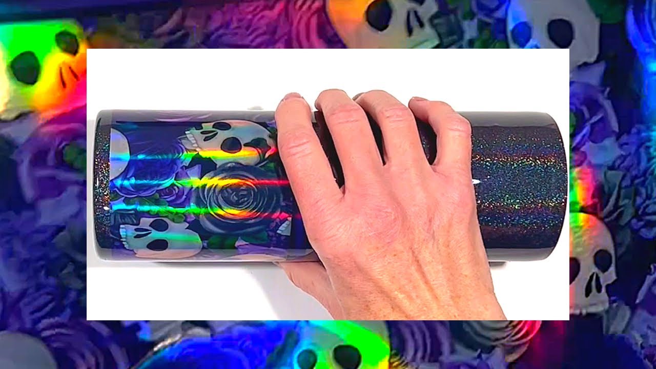 Holographic Skulls Tack-It Method Halloween Tumblers