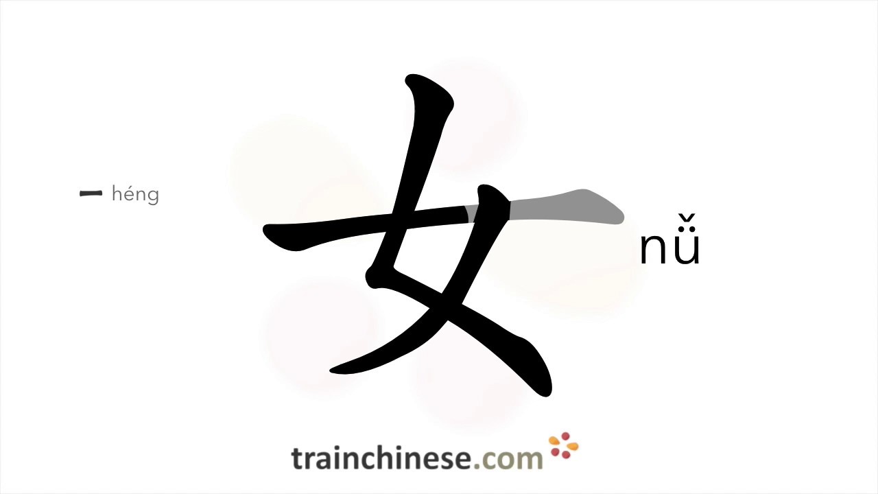 Как писать 女 (nǚ) &ndash; женщина, женский &ndash; порядок черт, радикал, примеры и аудиозаписи