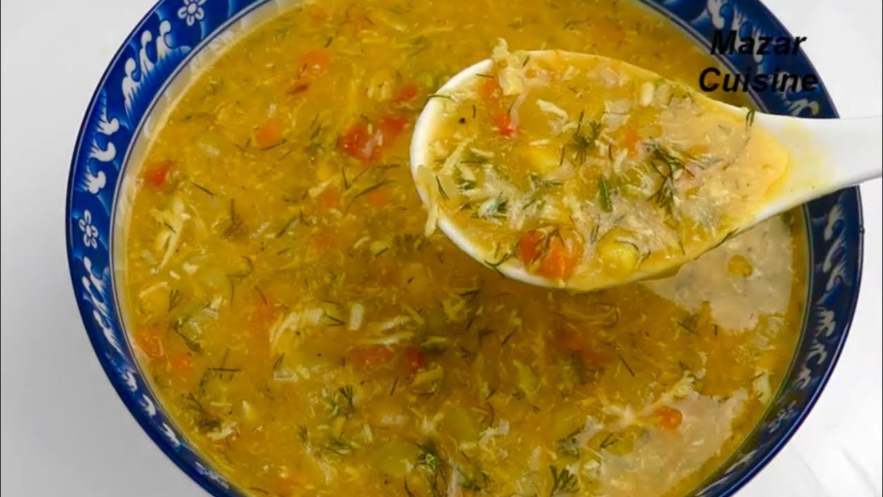 How to make Afghan chicken Cron soup 🍲 very easy آموزش سوپ مرغ بسیار مزه دار