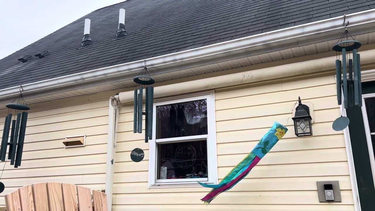 Corinthian bells wind chimes blowing in the wind 1/23/25￼