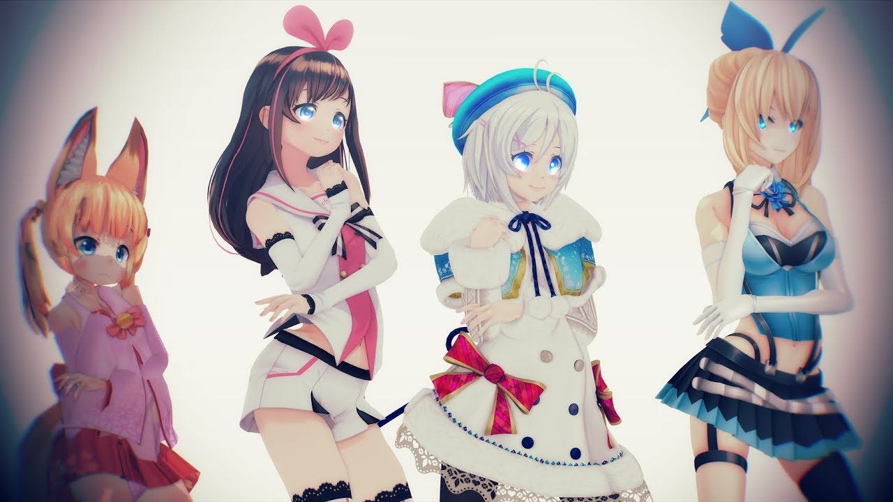 【MMD】PSY Gangnam Style, BIGBANG Fantastic Baby, 2NE1 I Am The Best【キズナアイ、ミライアカリ、シロ、のじゃおじ】【4K 60fps】