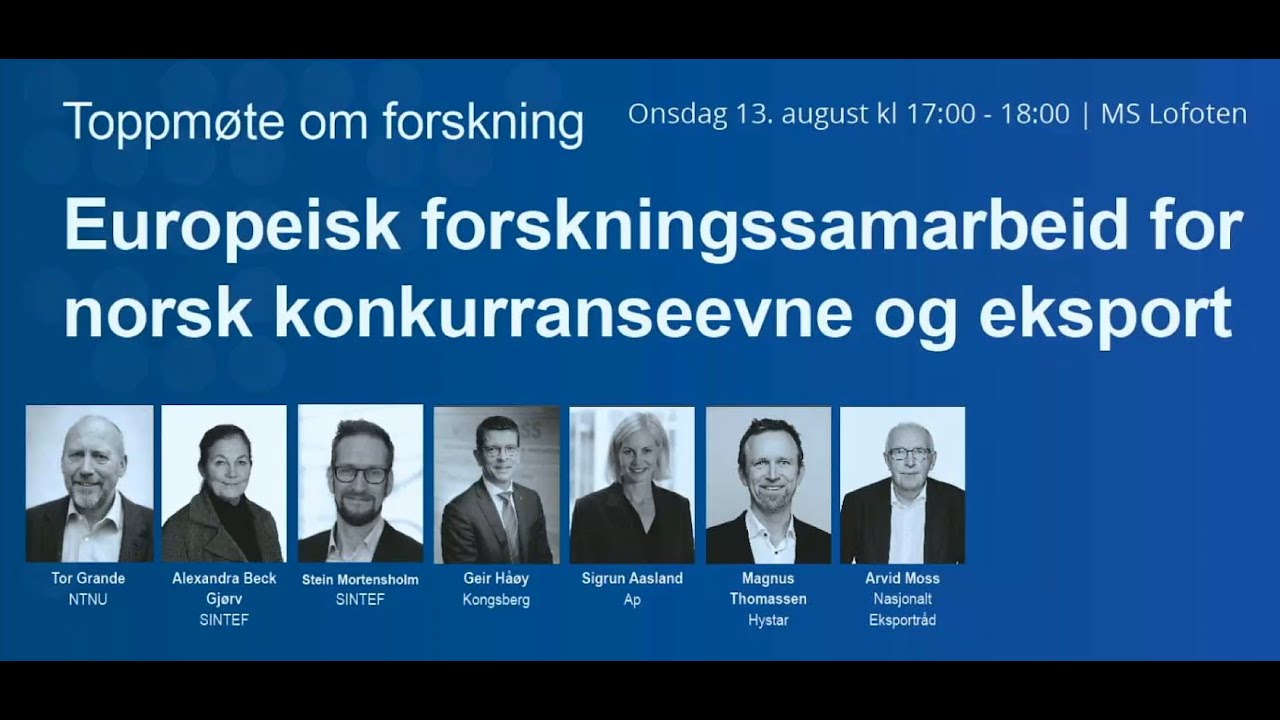 Europeisk forskningssamarbeid for norsk konkurranseevne og eksport - Arendalsuka 2025