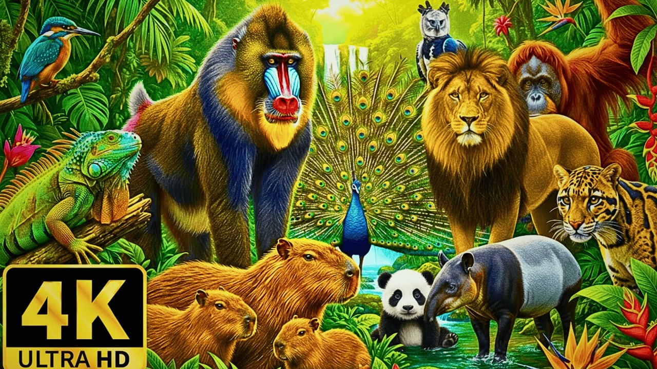 Relaxing Animal World Movies 4K 🌿 Amazing Animal Scenes with Soothing Relaxing Music & Calming Music
