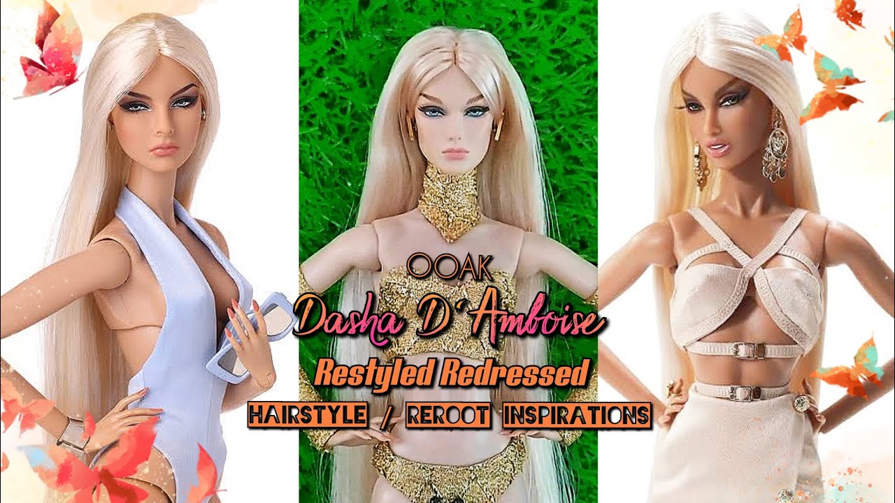 Integrity Toys Fashion Royalty OOAK Rerooted Female Icon Dasha D'Amboise Restyled Redressed