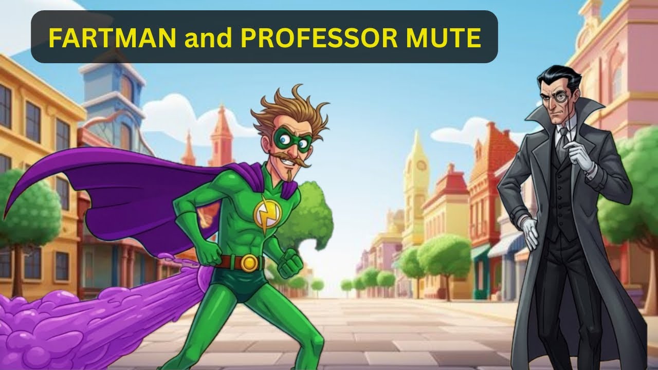Episode 2: Fartman vs. Professor Mute 💨⚡ #viral #superhero #cartoon #story #storybook #youtube #dc 