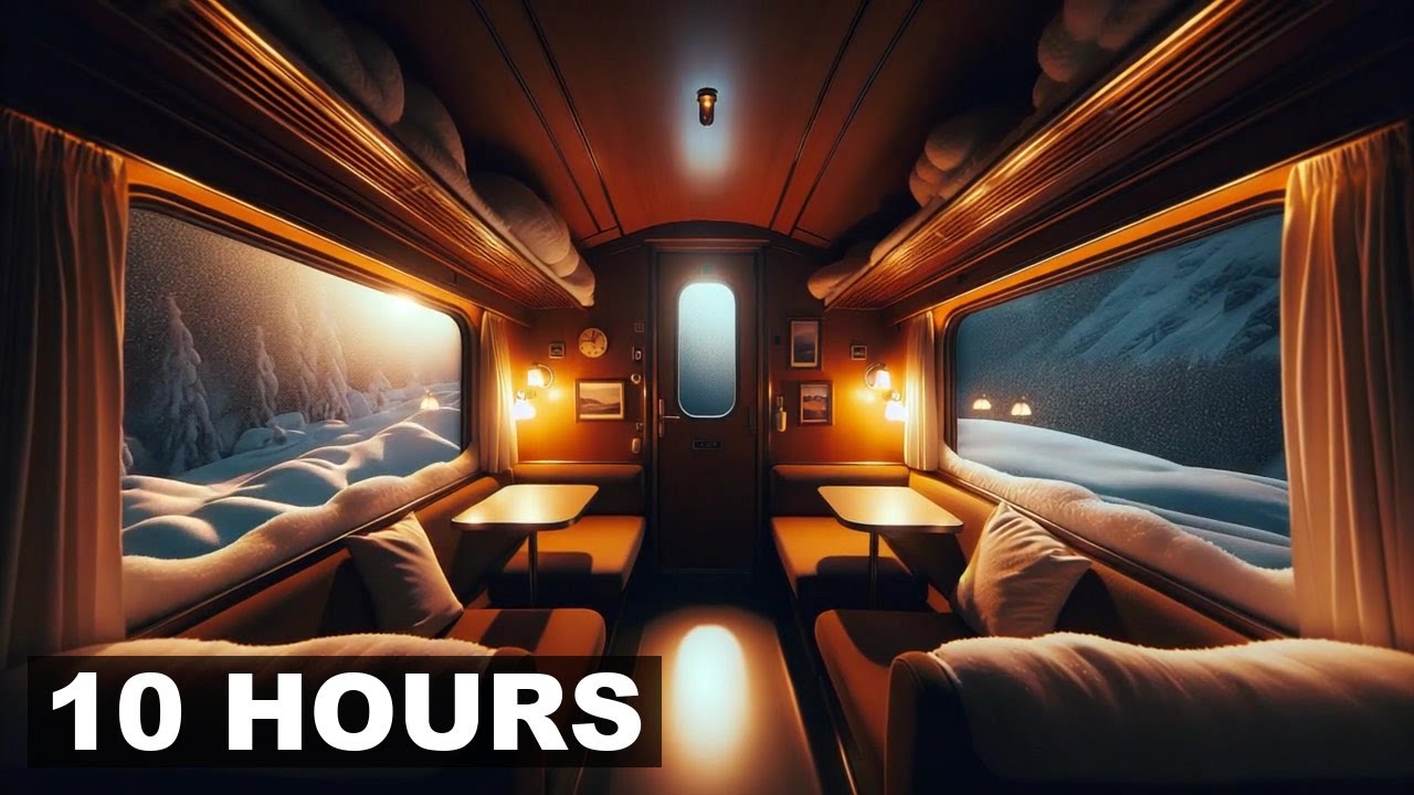 POV you're sleeping in a vintage train car gently swaying through the Alps | 10 hours Hours of Peace