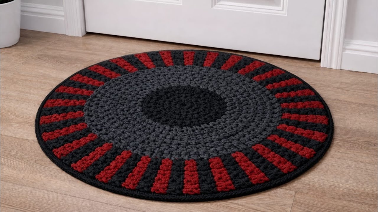 हाथों से बना Market जैसा बार्डर डोरमेट बनाना सिखें तीन रंगों से | Floral Doormat #beenakiduniya 