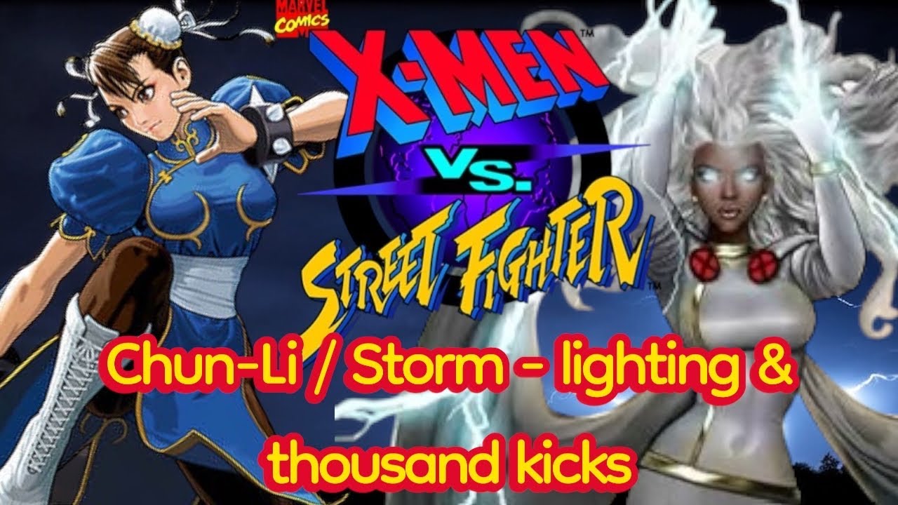 X-Men vs Street Fighter Chun-Li & Storm Lightning Arcade Battle #marvelvscapcomfightingcollection 