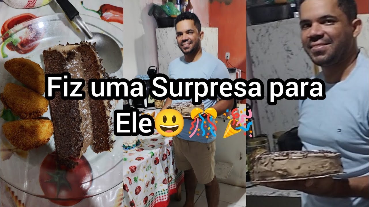 FIZ UMA SURPRESA PARA MEU ESPOSO|prepararei tudo do ZERO🎂🎊🍰