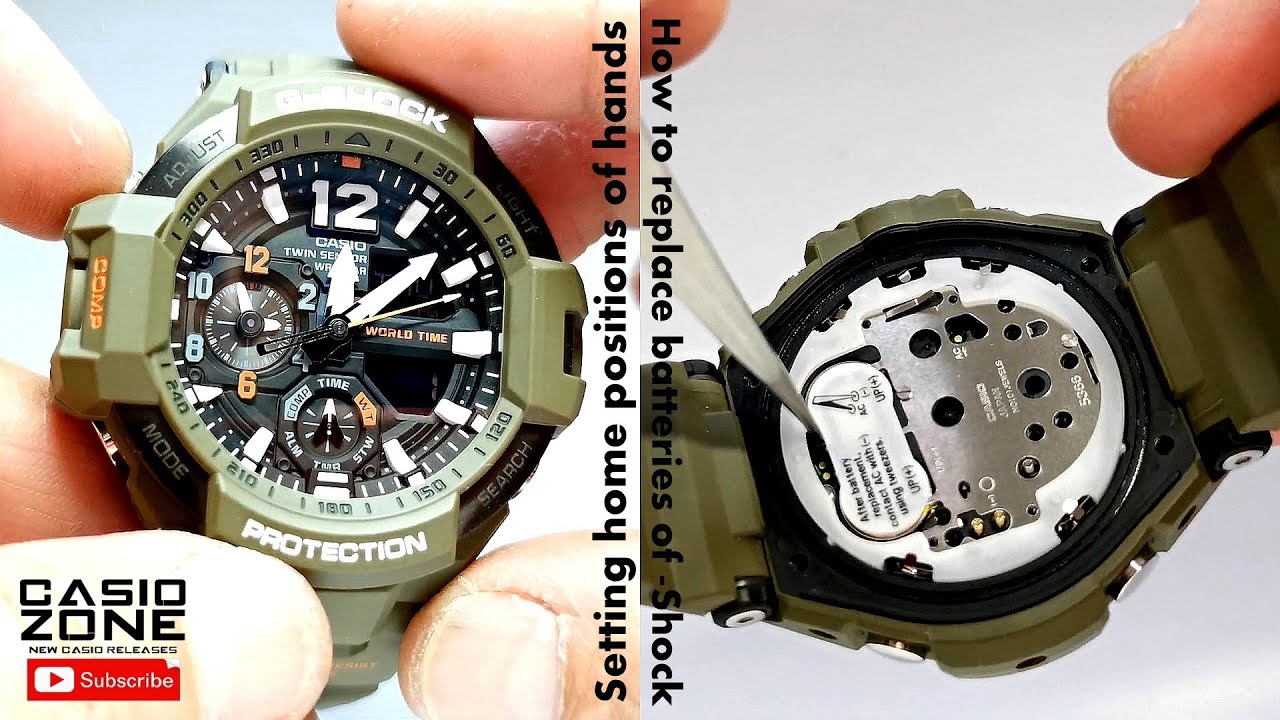 Замена батарею G-Shock (с субтитрами)