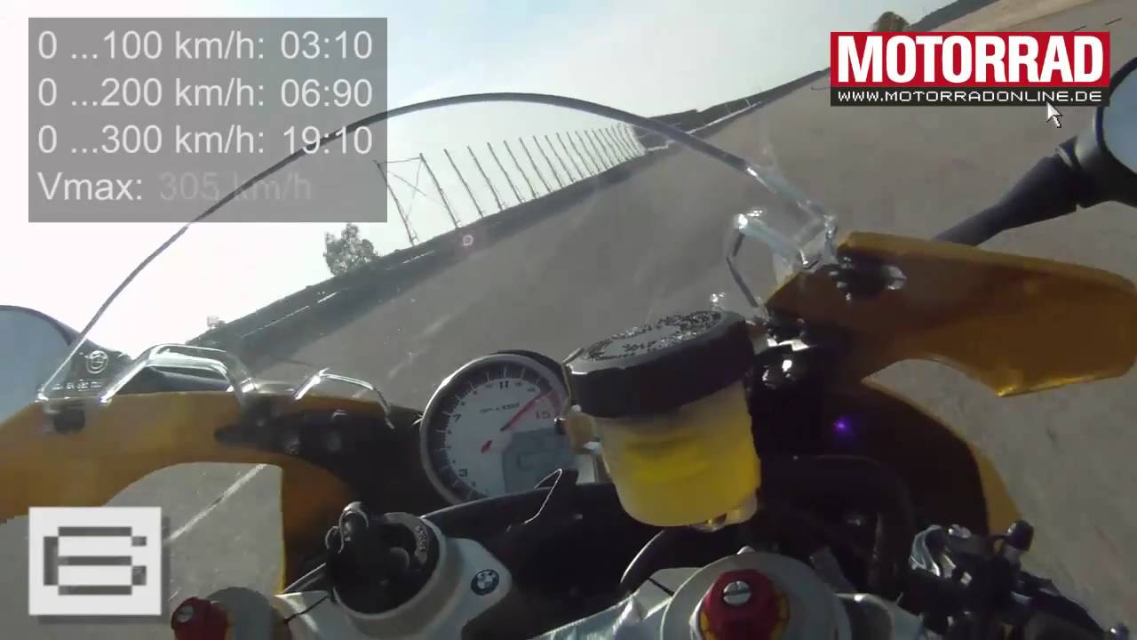 BMW S 1000 RR: 0 - 300 km/h (max. Beschleunigung und Verzögerung)