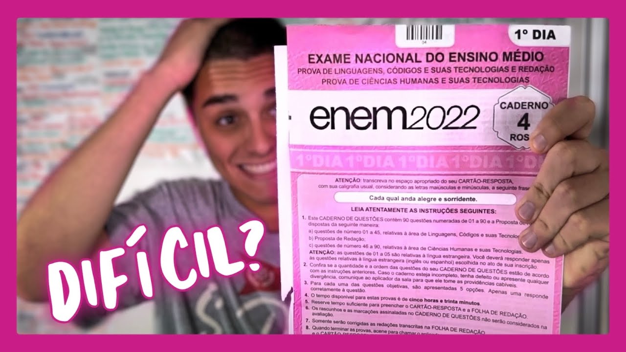 ENEM 2022 - O que achei do PRIMEIRO DIA do Exame Nacional do Ensino Médio - Nicolas Lazaroto