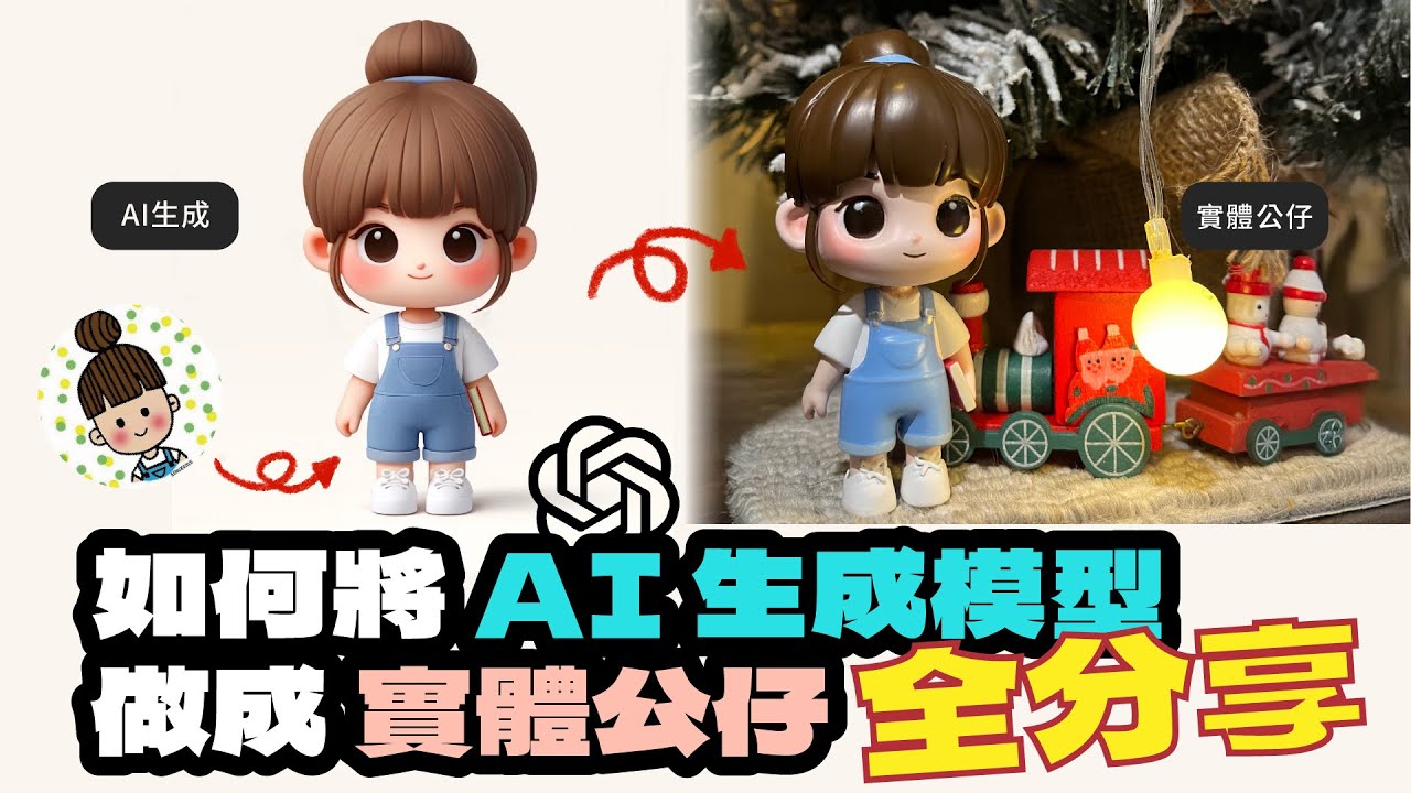 「用ChatGPT做公仔？我成功做出來了！」AI 公仔實體化模型流程費用大公開！【 鄰家女孩來分享 】#aicharacterdesign