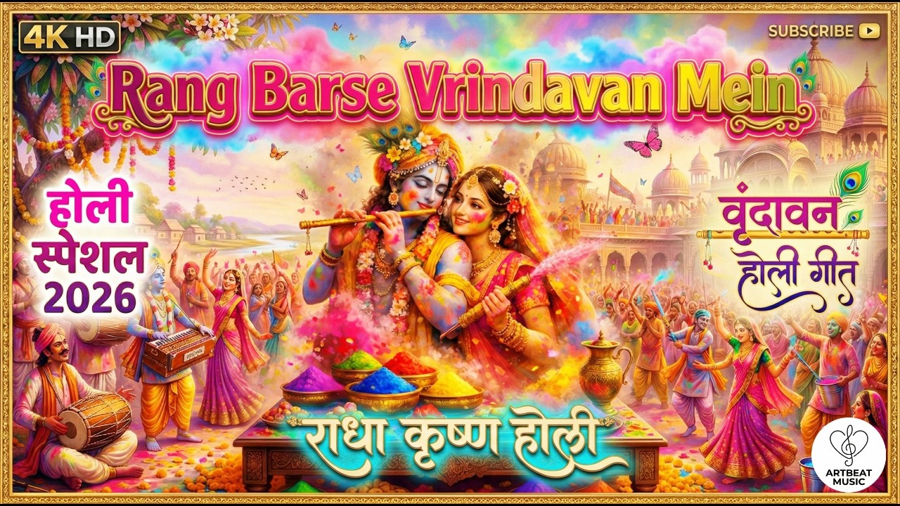 Vrindavan Holi Song 2026 | रंग बरसे वृंदावन में | Radha Krishna Holi | Barsana Holi Special - ABM