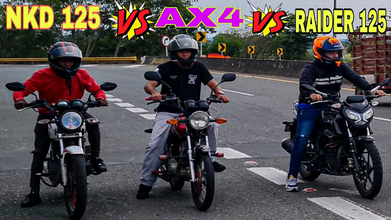 TVS RAIDER 125 VS AX4  AL 125 VS AKT NKD 125 🔥🥵Batalla única Drag Race