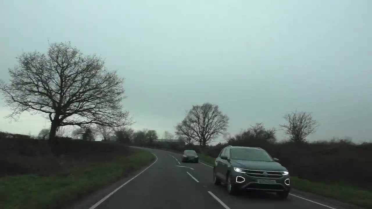 Driving On The A4104 From Pershore To Defford, Worcestershire, England 19th February 2025