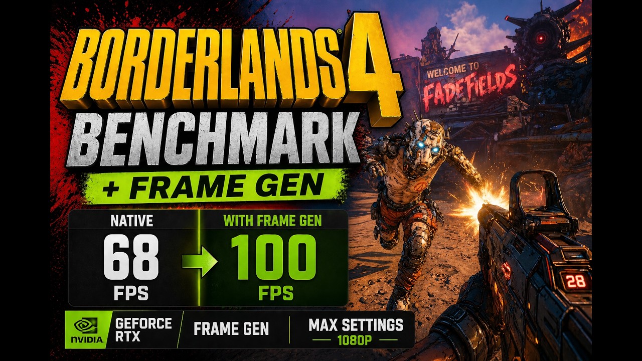 Borderlands 4 Frame Gen Laptop Benchmark (1080p Ultra DLSS Frame Gen)