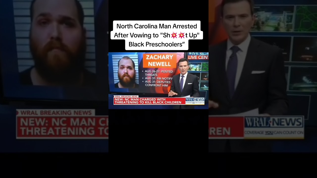 NC man, Zach Newell, arrested by the FBI after threatening to massacre dozens of Black preschoolers.