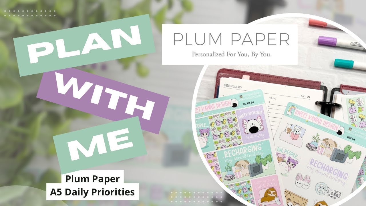 🙅‍♀️DAILY PLAN WITH ME 🙅‍♀️ Plum Paper Planner | Plum Paper | A5 Planner | 02/21/26