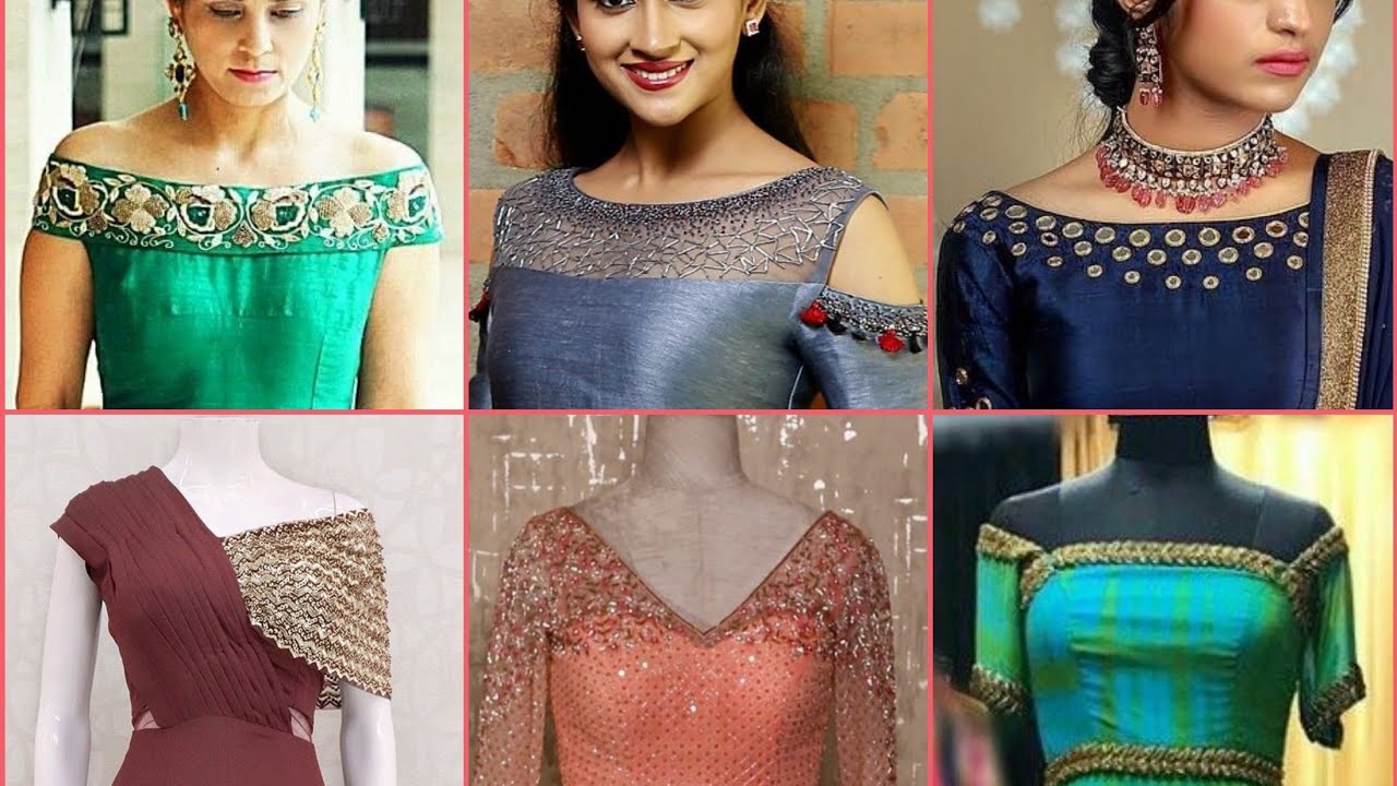 Latest gown neck designs- How to design Long dress with fancy neck and detailing ideas