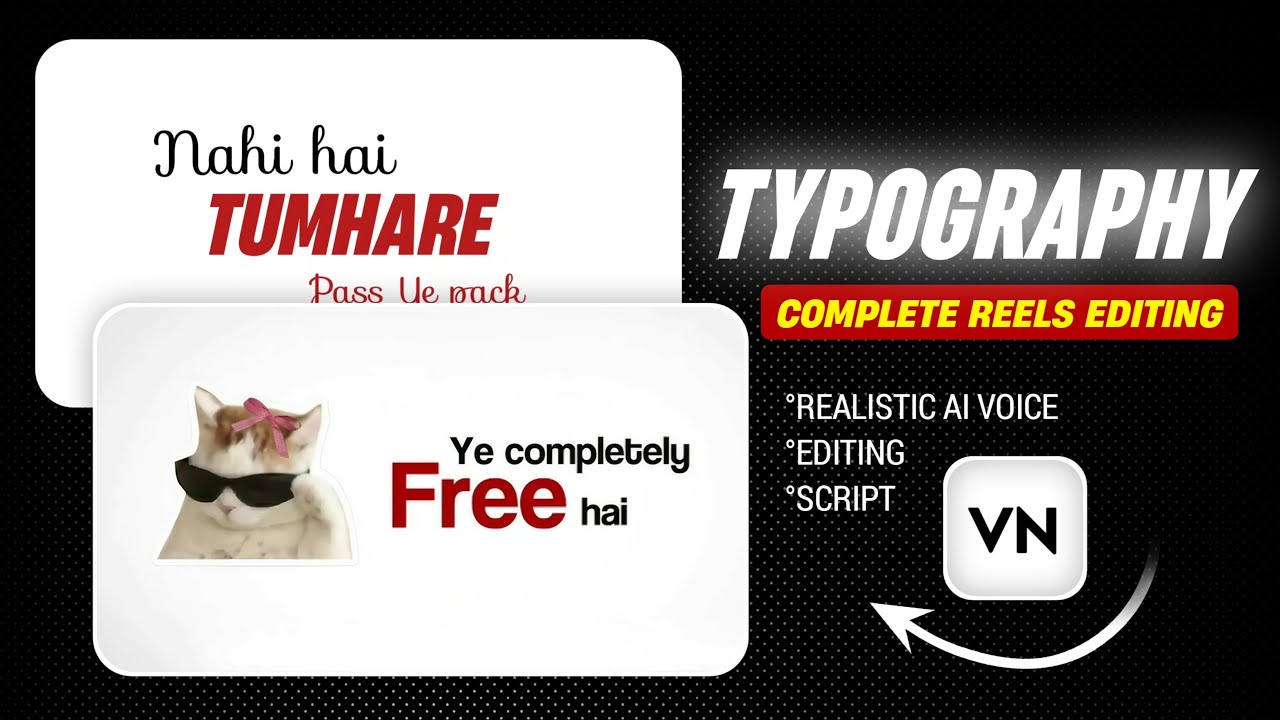 VN Text Reels Editing Tutorial | Viral Typography Reels Editing In Vn App | Vn App Reels Editing