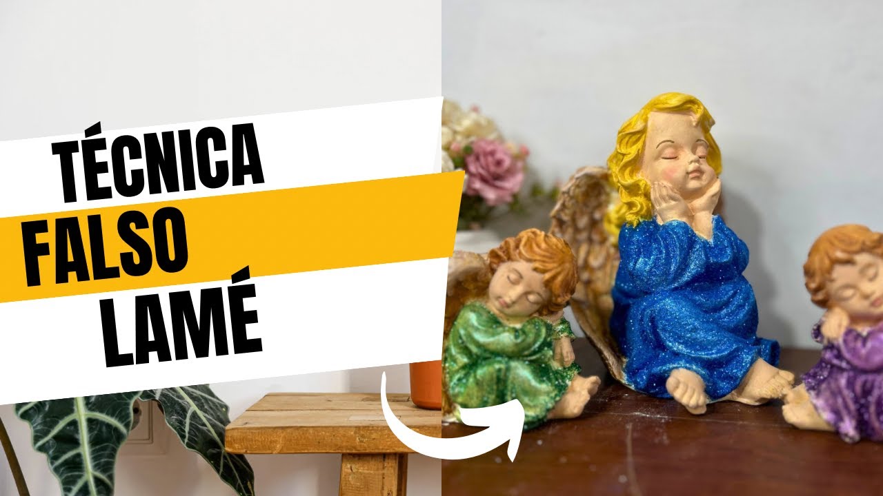 COMO PINTAR ANGELES EN CERAMICA | TECNICA FALSO LAMÉ