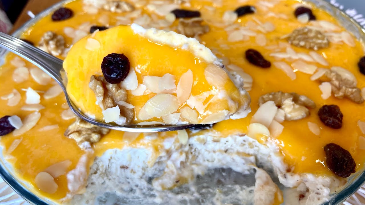 Doce crespo, já conhece? (Doce de ovos, natas, frutos secos e passas)