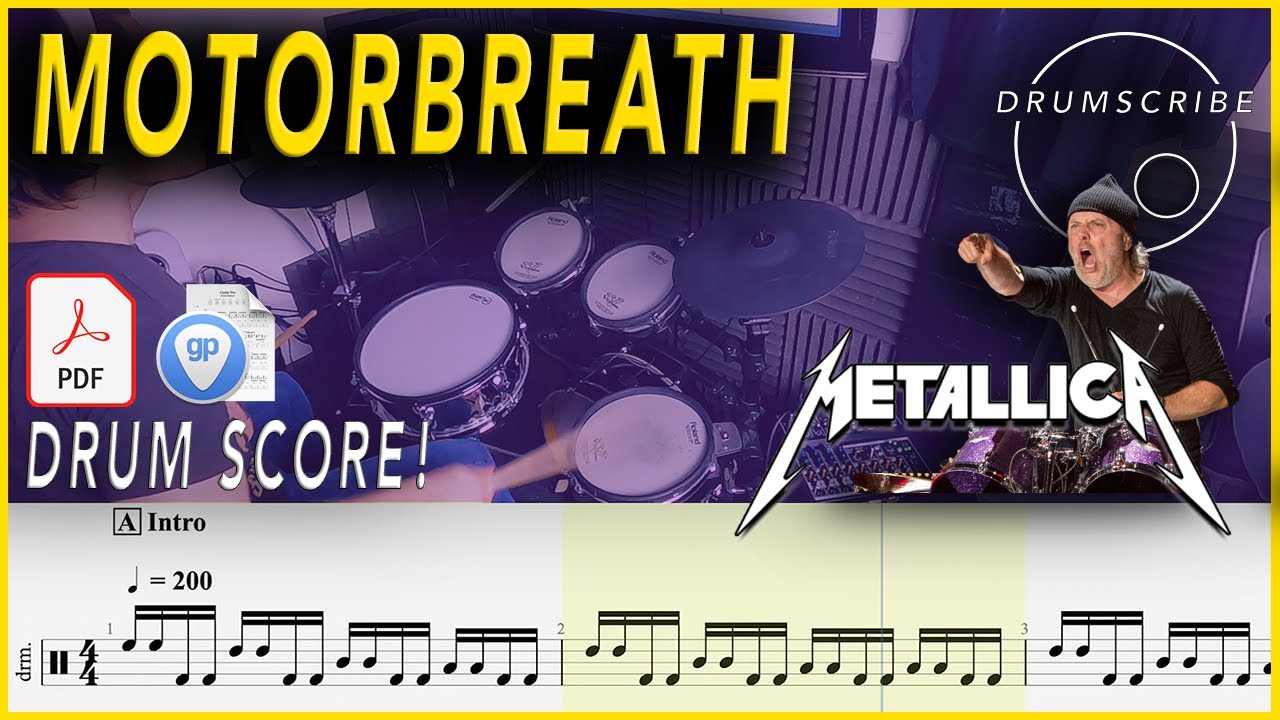 Motorbreath - Metallica | DRUM SCORE Sheet Music | #47 DRUMSCRIBE