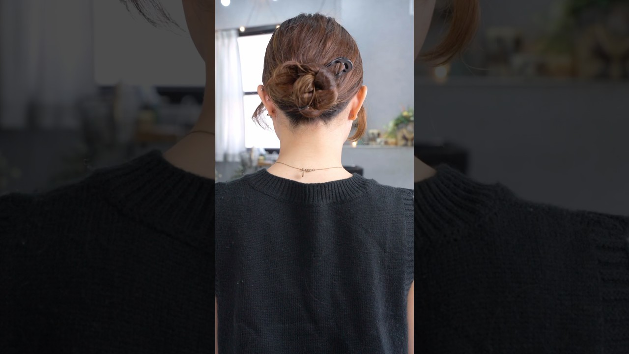 カチモリまとめ髪#簡単アレンジ #セルフアレンジ #hairstyle #hair #ミディアムヘア #髪型 #まとめ髪 #大人カジュアル #大人かわいい