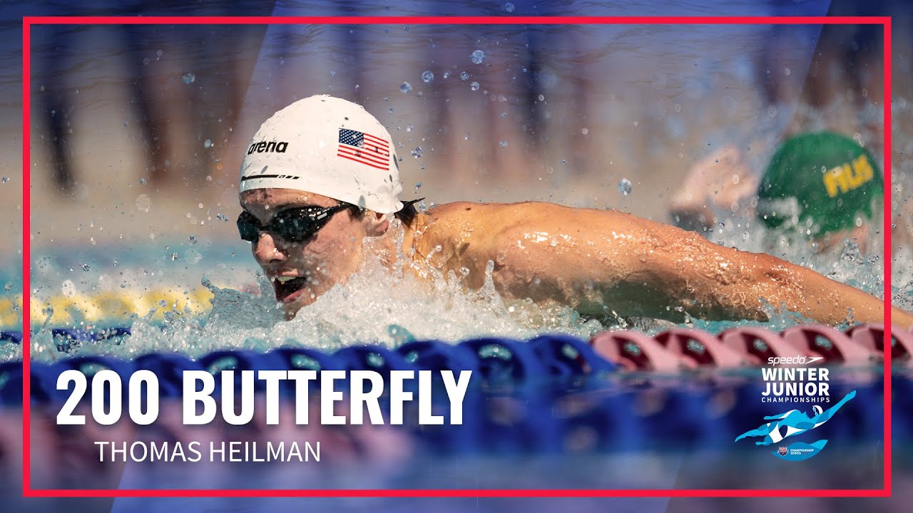Thomas Heilman Gets Gold in Men's 200 Butterfly | 2022 Speedo Winter Junior Championships East
