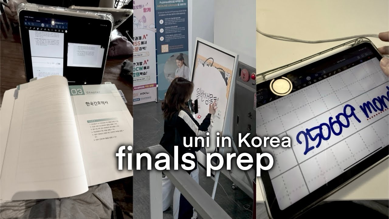 study vlog: cramming for my finals in nursing school! (uni diaries in Korea, ramyun mukbang, exams)