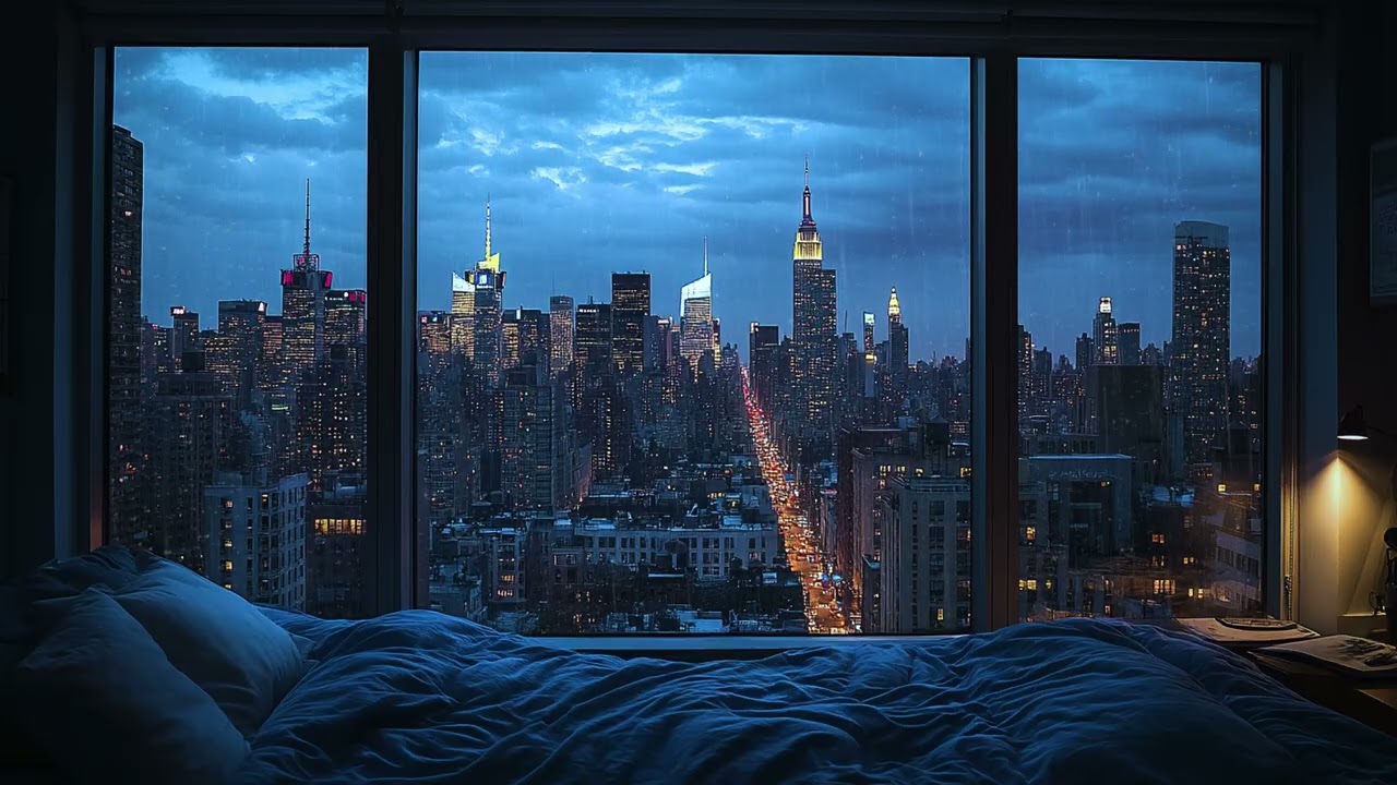 Blue Hour Rain Ambience 🌧️ Cozy Backyard Sounds for Deep Sleep & Stress Relief