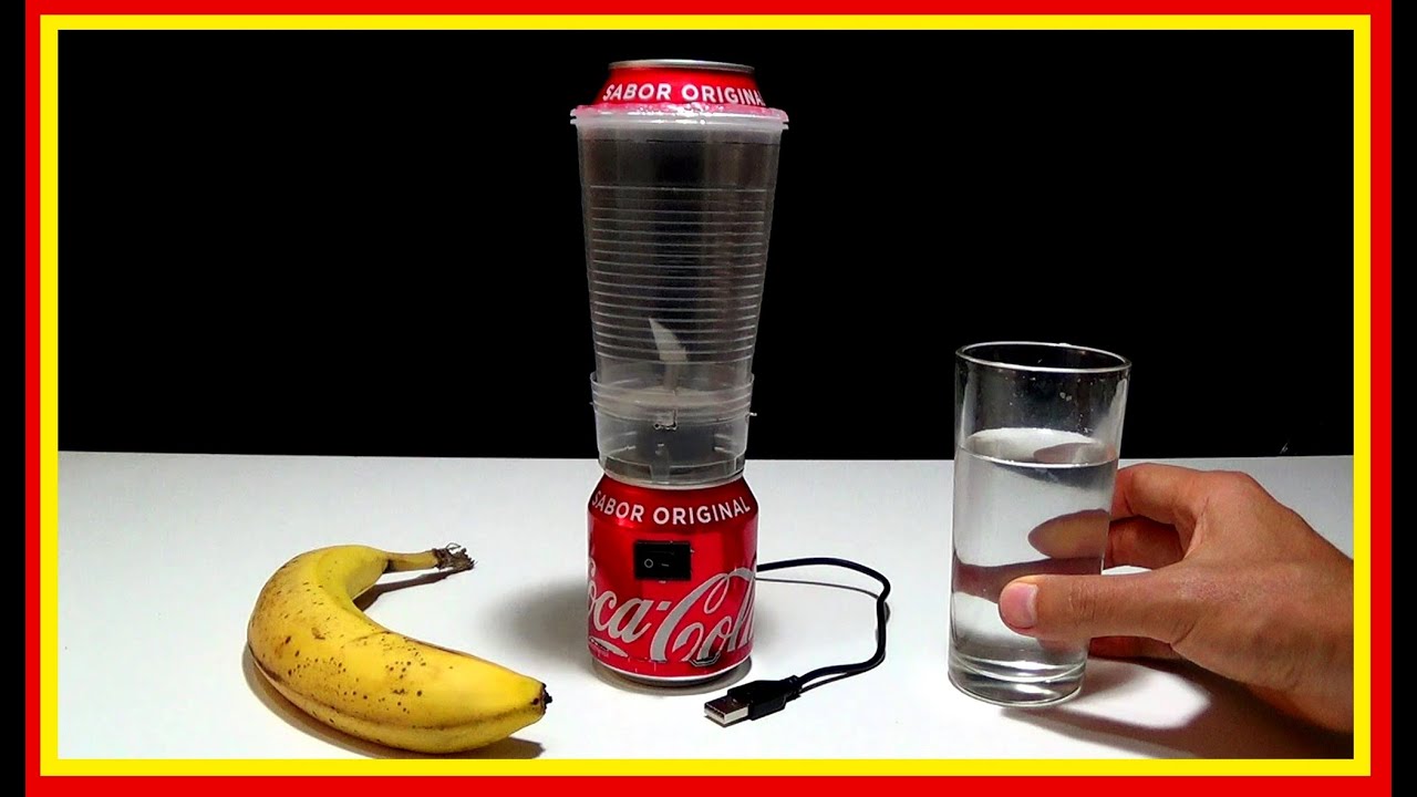 Mini Licuadora USB hecho con Latas de Refresco Motor coca cola how to make a mini blender with cans