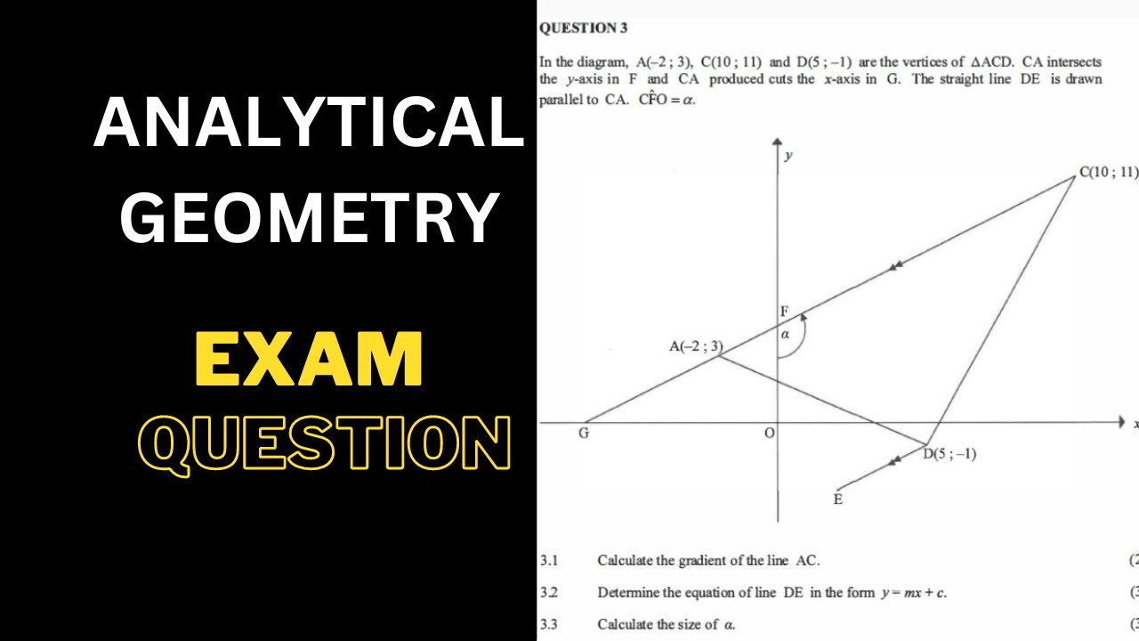 GRADE 11 ANALYTICAL GEOMETRY | EXAM QUESTION PRACTICE