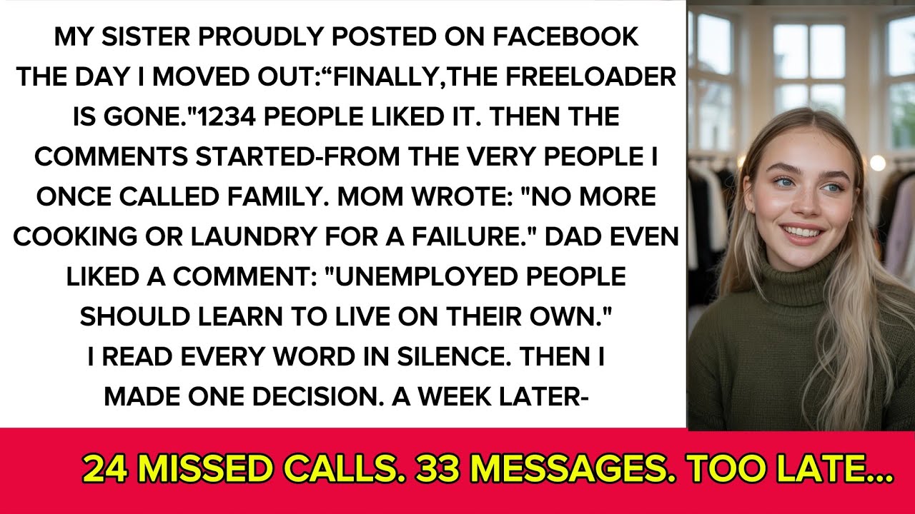 My Sister Proudly Posted on FB the day I Moved Out: “Finally the freeloader is gone