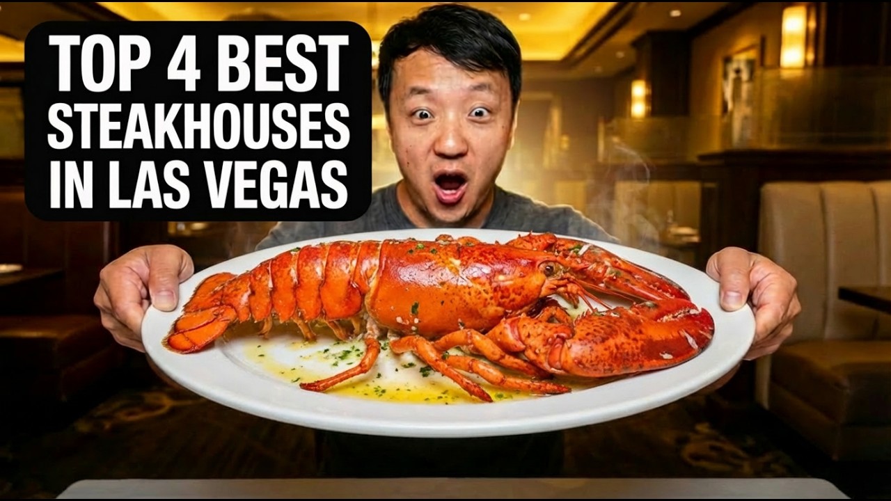 Top 4 BEST Steakhouses in LAS VEGAS | World's Biggest LOBSTER TAIL!