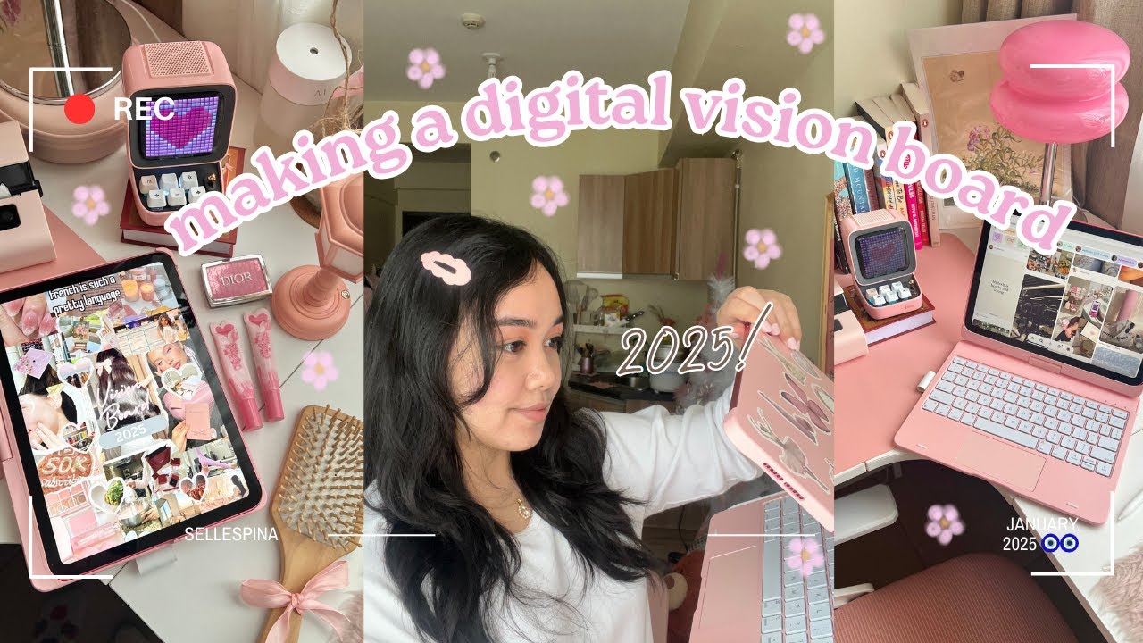 how to make a digital vision board for 2025 ✨THAT WORKS!✨💗 dreams, set goals, and life reset
