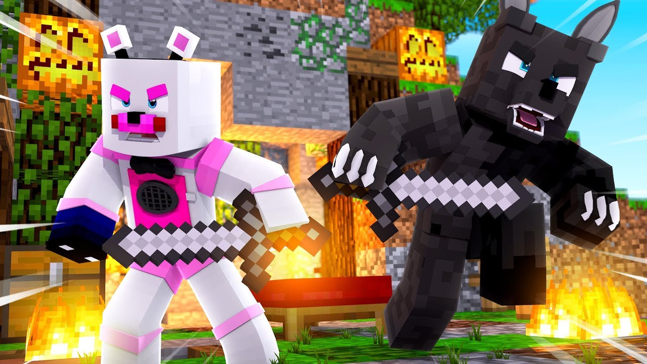 Funtime Freddy and Twisted Wolf Bed Wars Duos! Minecraft FNAF Roleplay