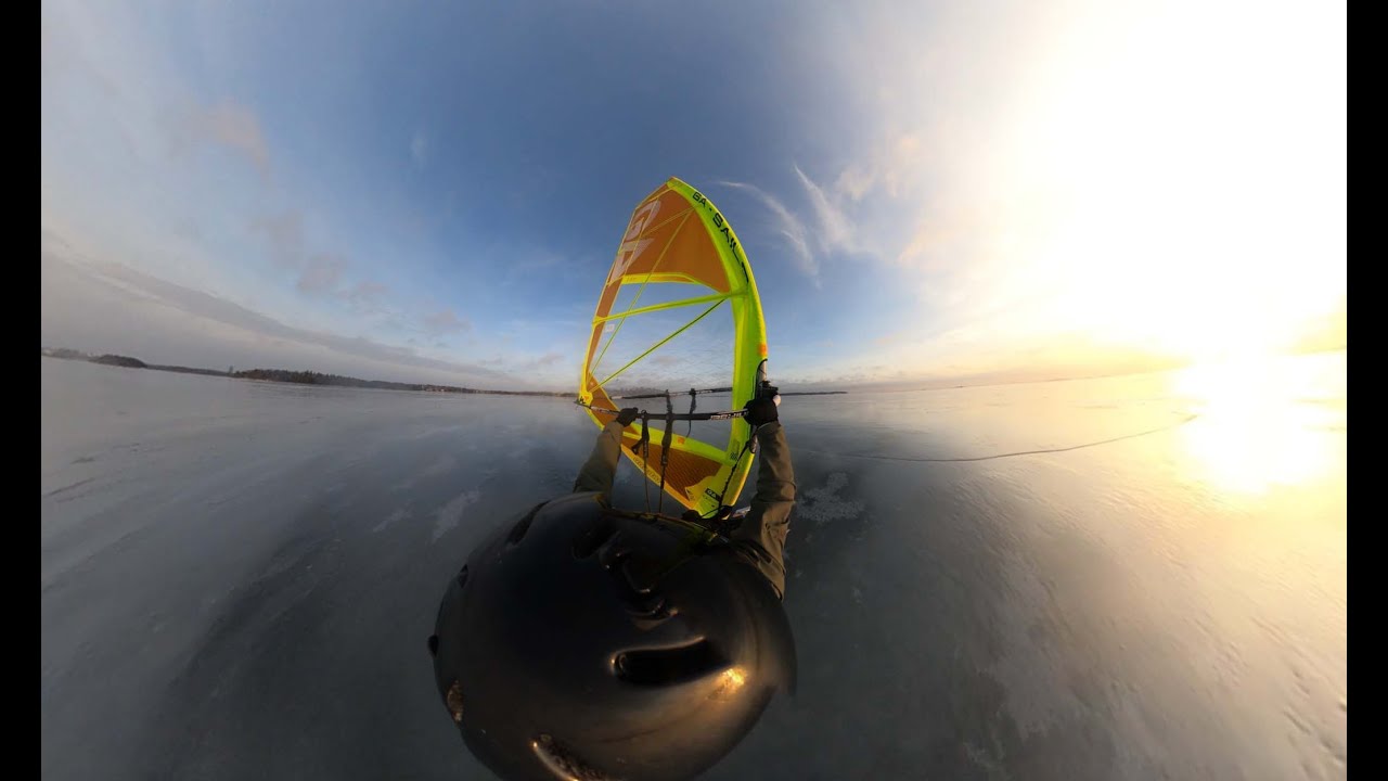 360 recording of Iceboarding Windsurfing in Helsinki Finland. 360-WS-HEL