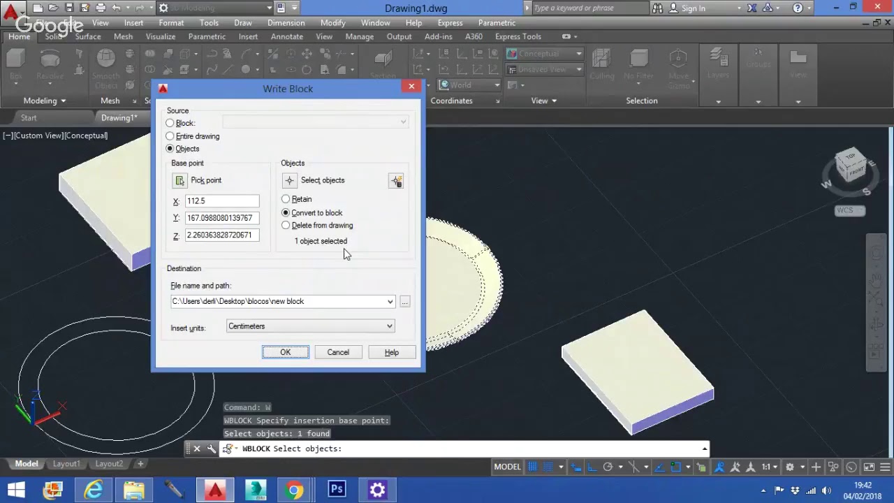 Criar um bloco no AutoCAD (2D e 3D)