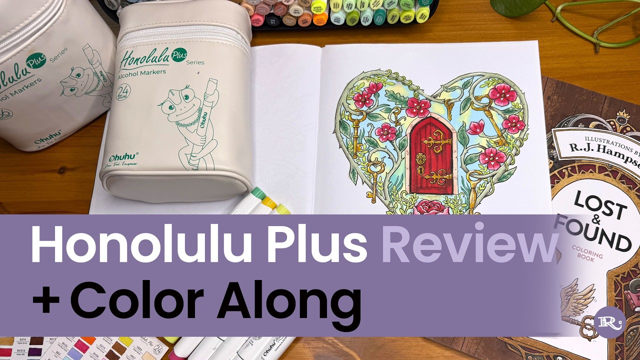 Honolulu Plus Alcohol Markers Review and 'The Key to My Heart' Color Along