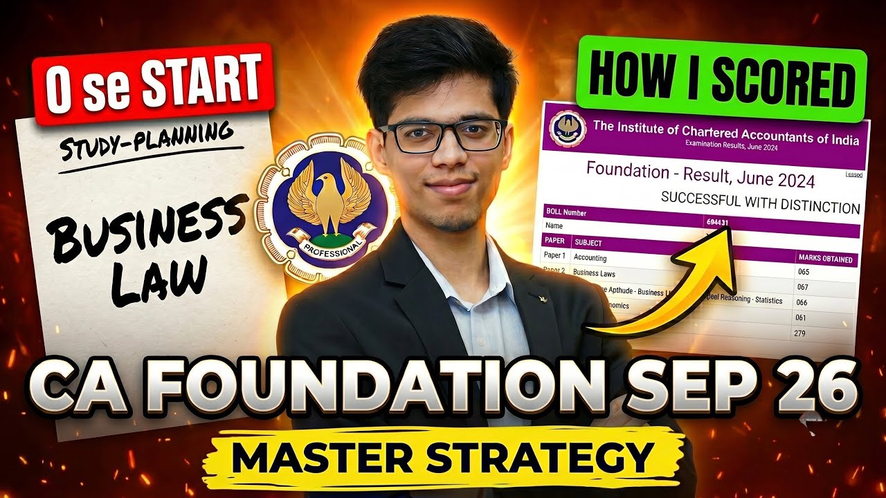 CA Foundation SEP 26 MASTER STRATEGY🔥CA foundation law preparation | CA foundation sep 2026| ICAI