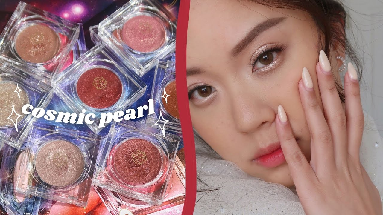 EM COSMETICS COSMIC PEARL DEWY EYESHADOW 💫 full collection review!