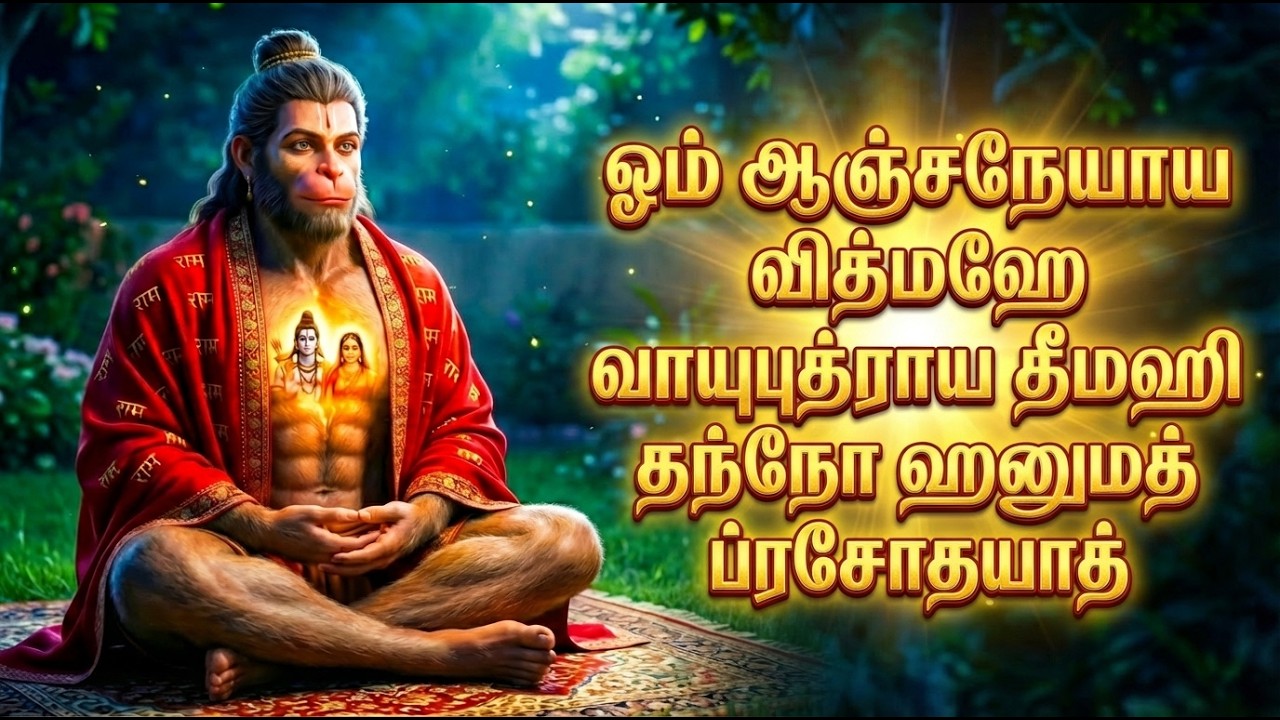 Hanuman Gayatri Mantra Tamil With Lyrics | Powerful Hanuman Devotional Songs | Anjaneyar Padalgal