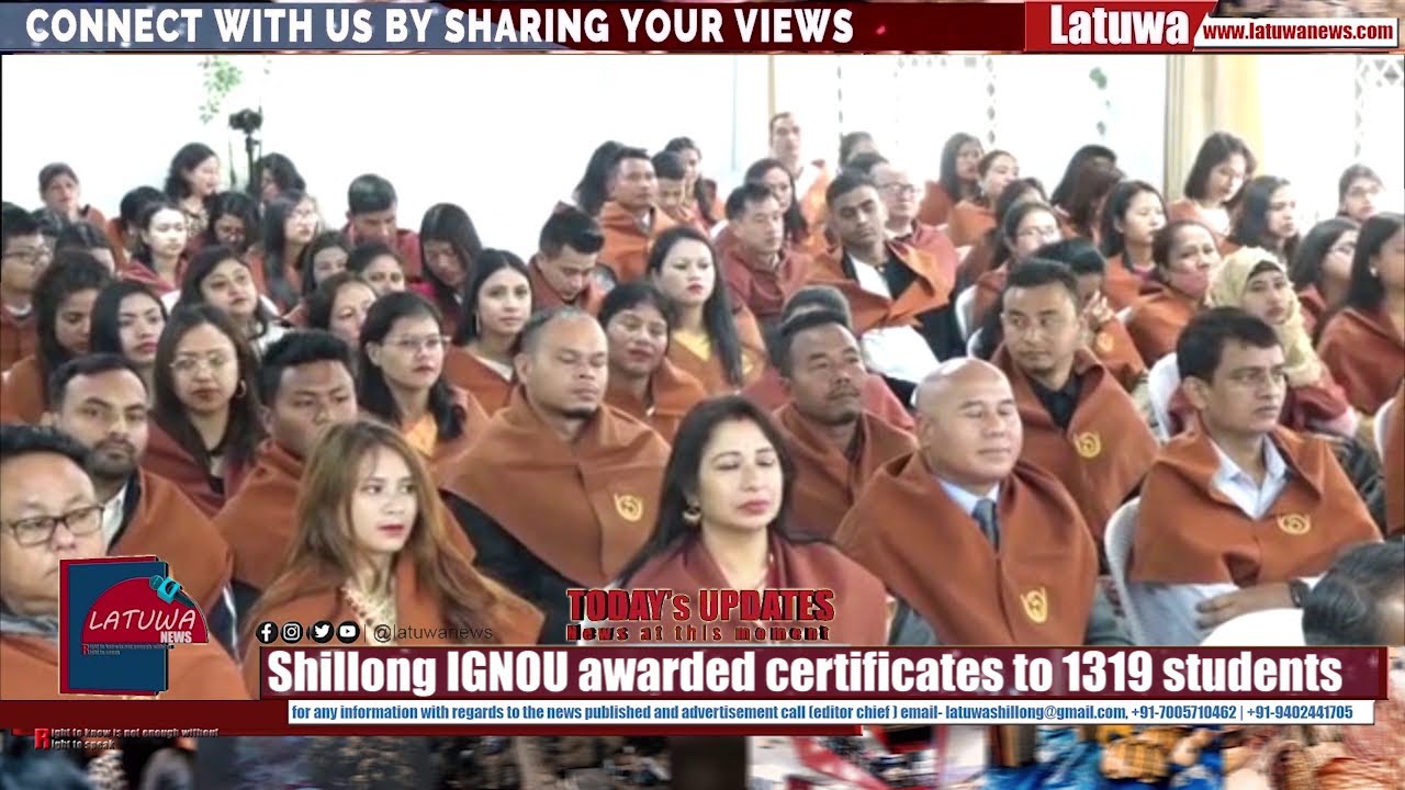 36th CONVOCATION || Shillong IGNOU awarded certificates to 1319 students