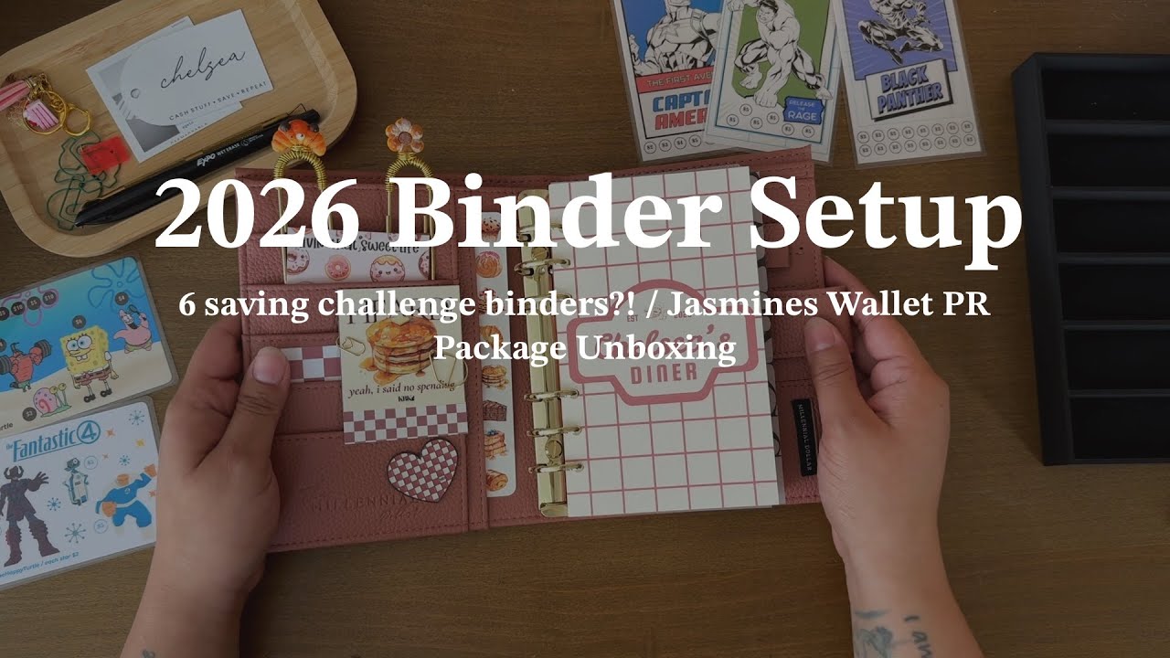 2026 Binder Setup/Walkthrough | 6 Saving Challenge Binders?! | Jasmine Wallet PR Package Unboxing